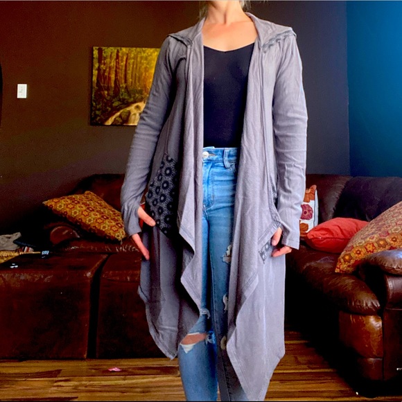 Soul Flower Hooded Wrap Cardigan - Picture 1 of 7